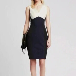 Banana Republic Sloan Fit Colorblock Cutout Sheath Dress Size 10